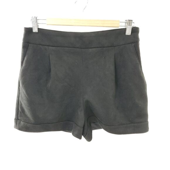 Express Black‎ Velvet Shorts Womens Size 8 Side Zipper - Picture 1 of 4